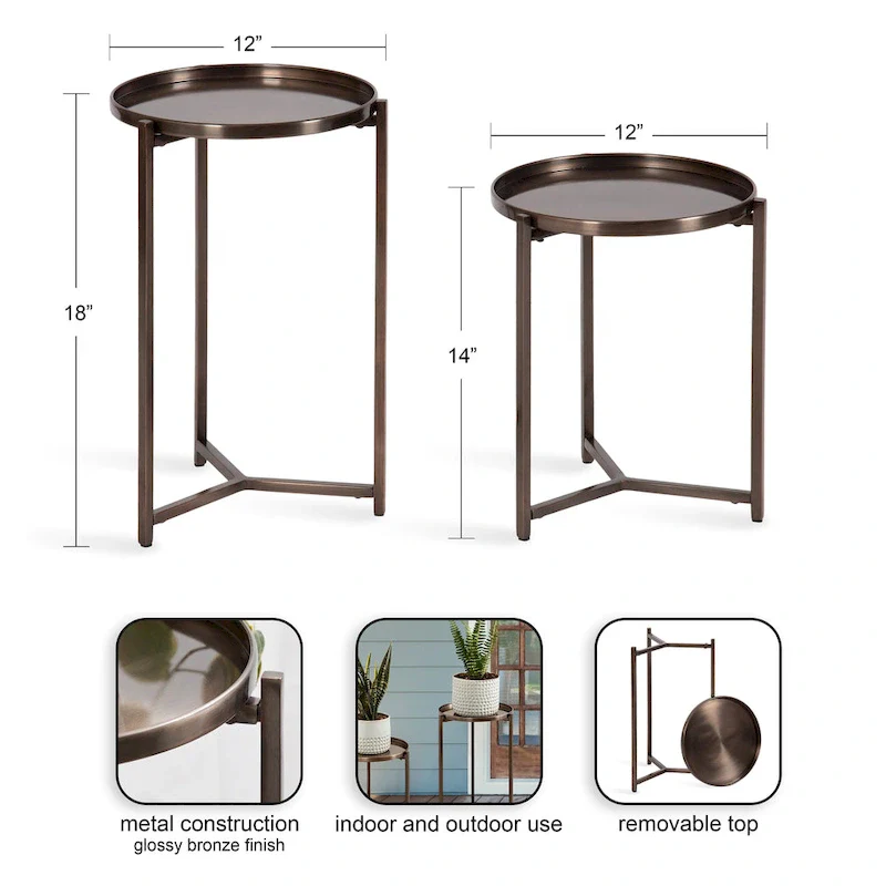 Kate and Laurel Aguilar Plant Stand Set - 2 Piece