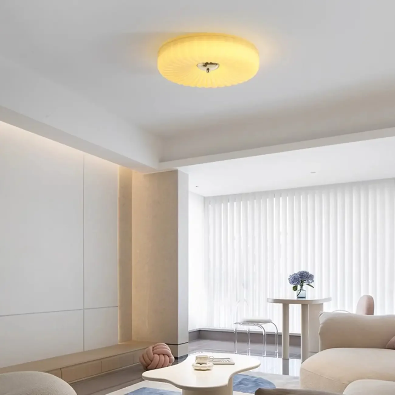 Mid-Century Modern Dimmable Flush Mount LED Ceiling Light