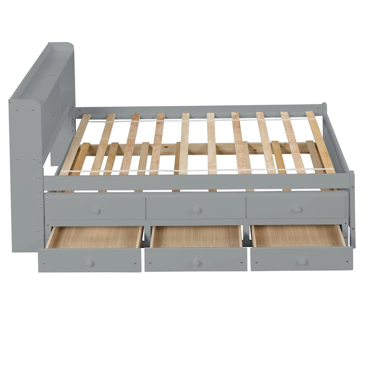 Twin Bed with Twin Trundle,Drawers