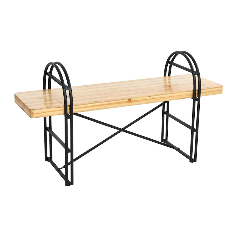 Wood and Metal Bench