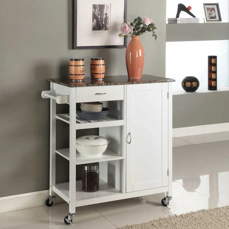 Ringsby Wooden 3-shelf Kitchen Cart