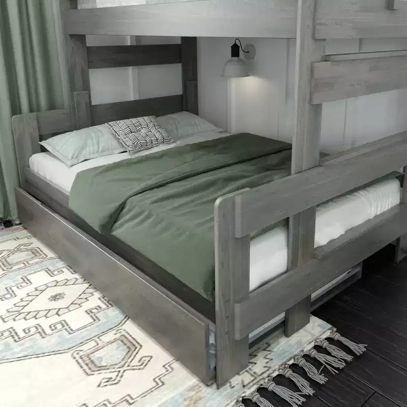 Max & Lily Farmhouse Twin over Full Bunk Bed with Trundle