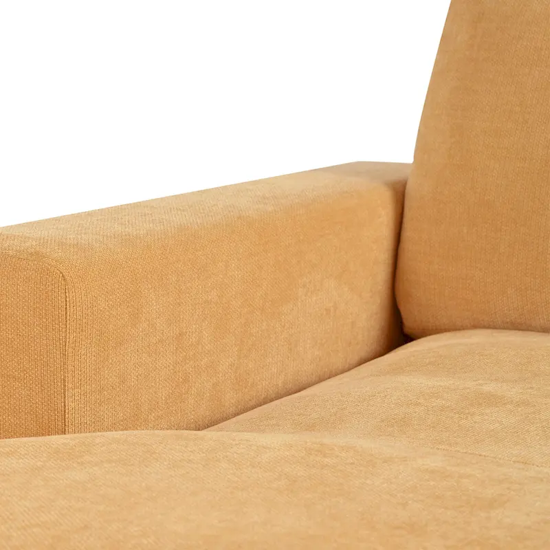 Yellow 53.5 Chaise Lounge Chair with Wood Legs