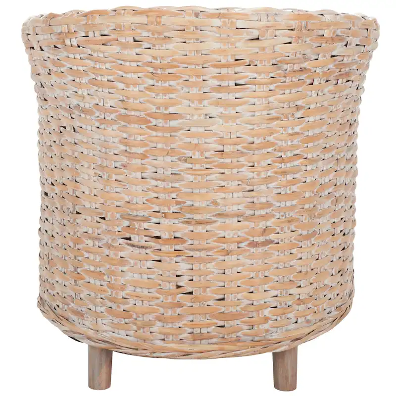 SAFAVIEH Charla Rattan Barrel Chair with Cushion - 29.1 x 27.2 x 32.7 - 29Wx27Dx33H