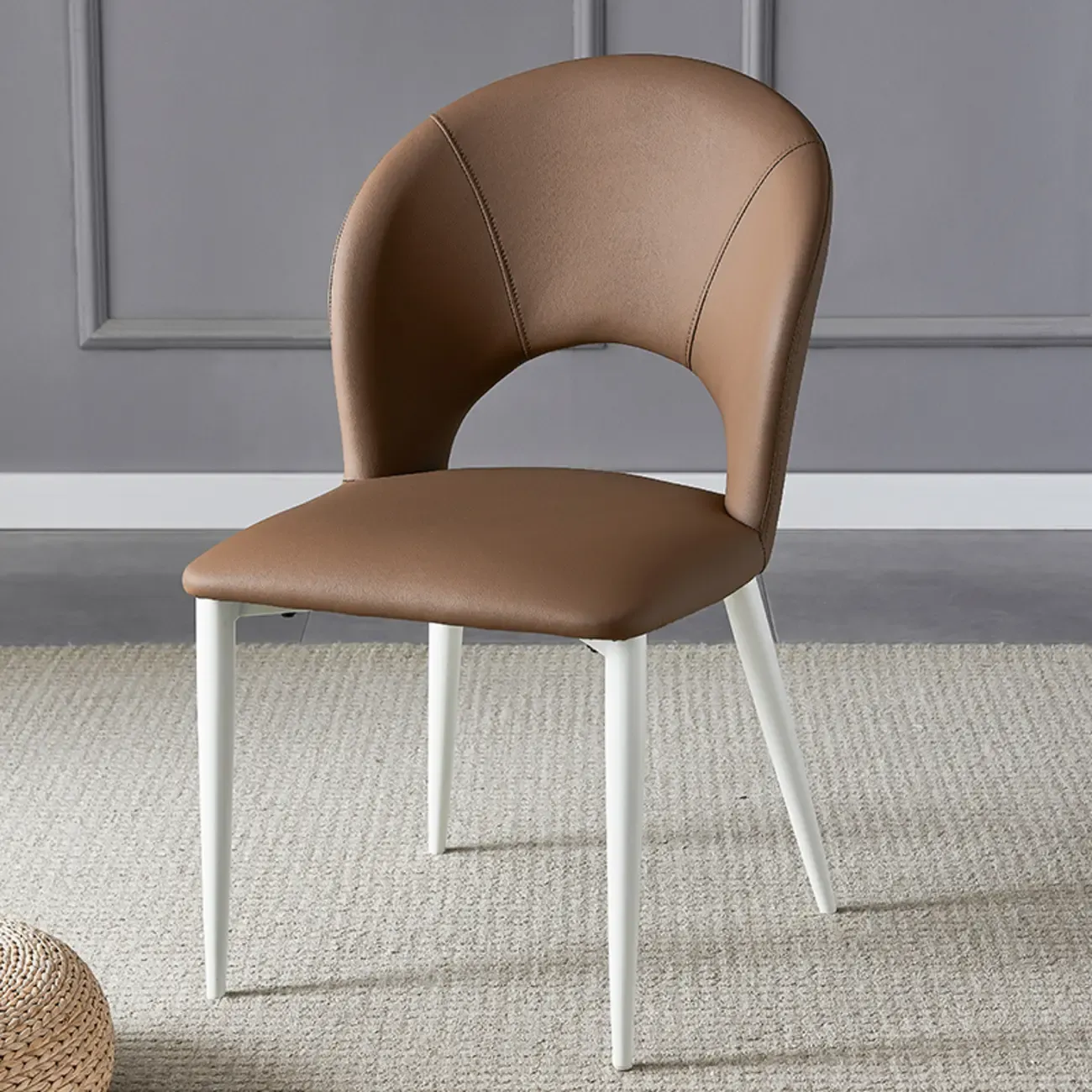 Mid Century Modern Dining Room Chairs Curved Back Faux Leather