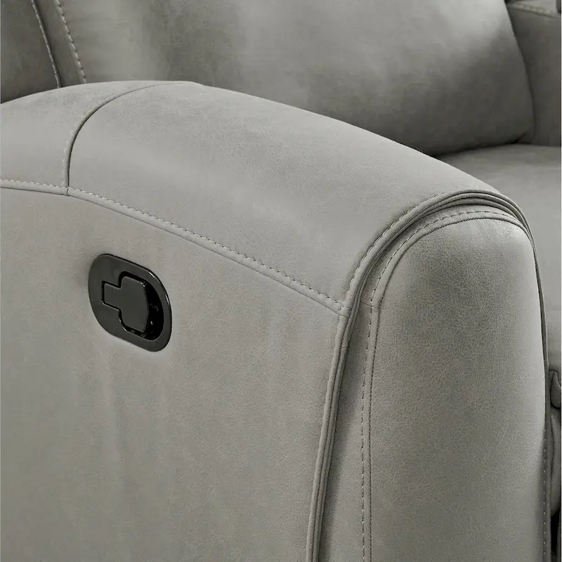 Roundhill Furniture Wesley Transitional Manual Reclining Sofa, Gray