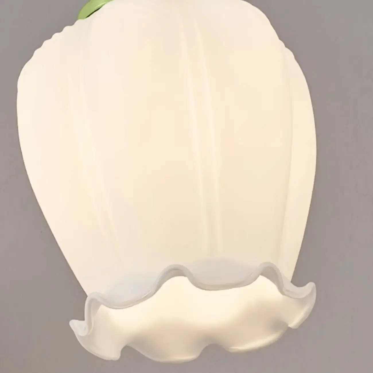 Kids Bedside White Glass Tulip Pendant Lamp