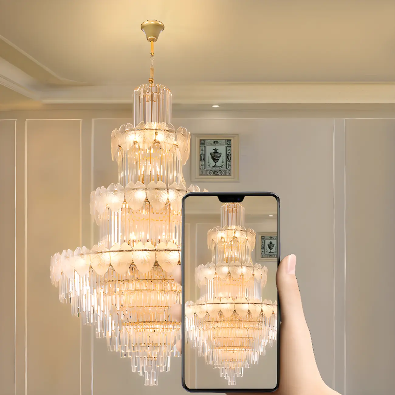 Luxury Crystal Round Chandelier with Elegant Tiered Design