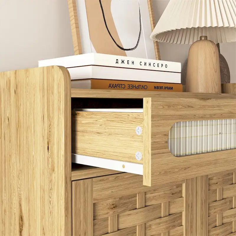 Modern Farmhouse Buffet Sideboard with Drawer and Adjustable Shelf