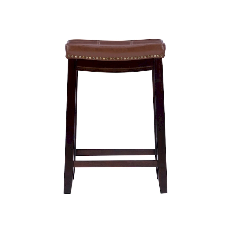 Linon Willamette Cognac Faux Leather Counter Stool