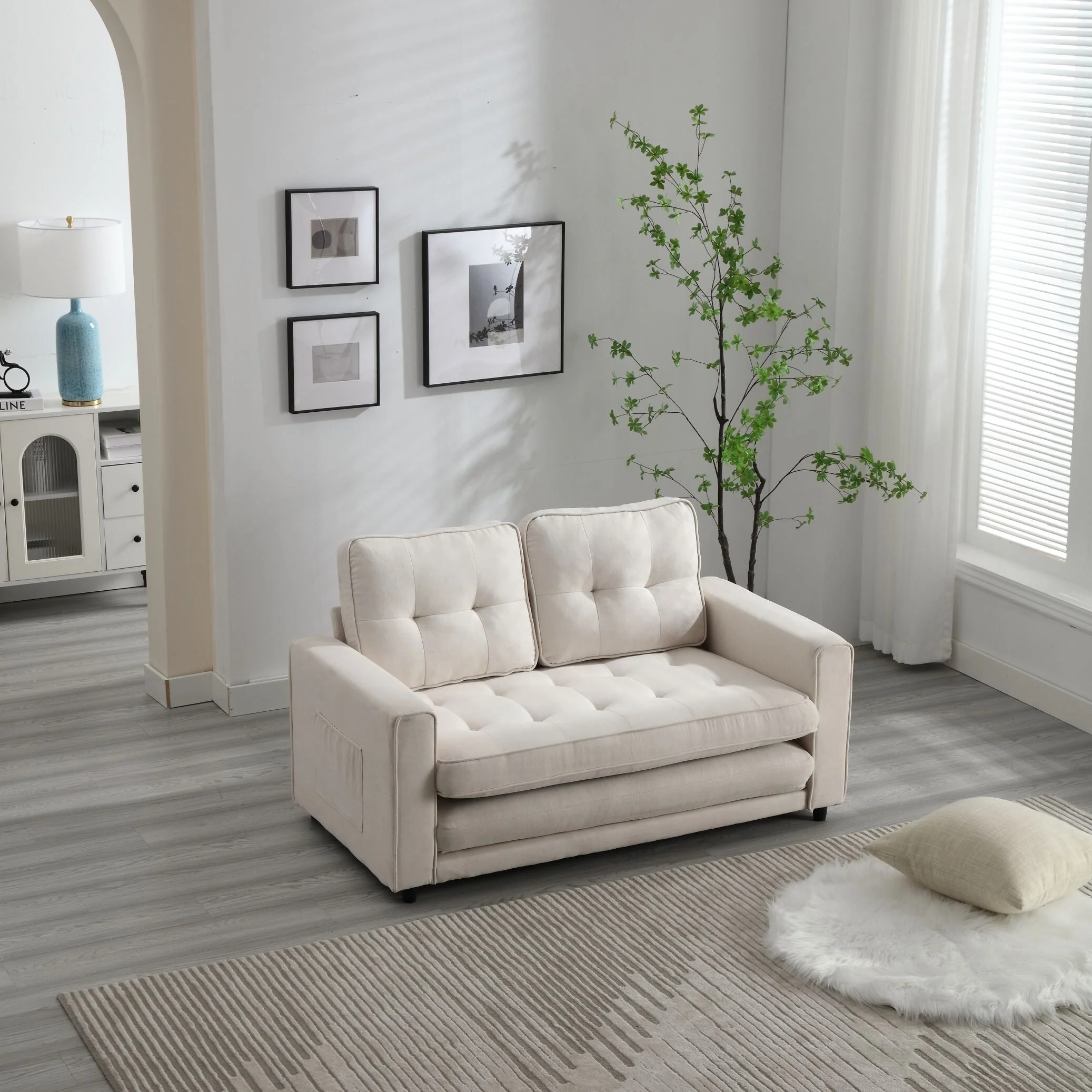 3 Fold Convertible Futon Couch Sleeper Sofa Bed