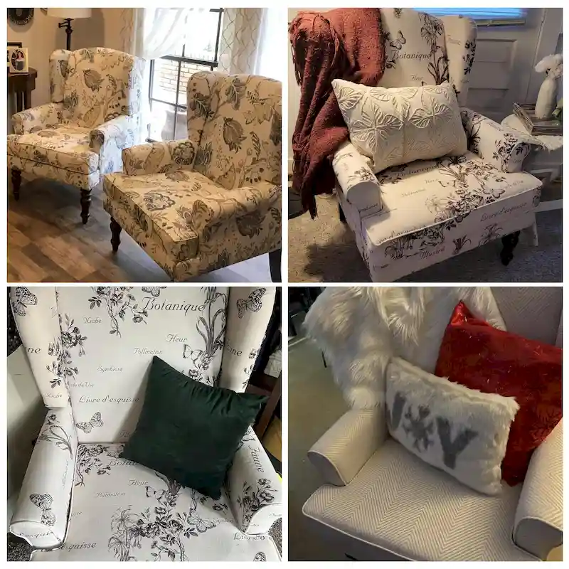 Accent Arm Chair with Turned Legs and Round Arms