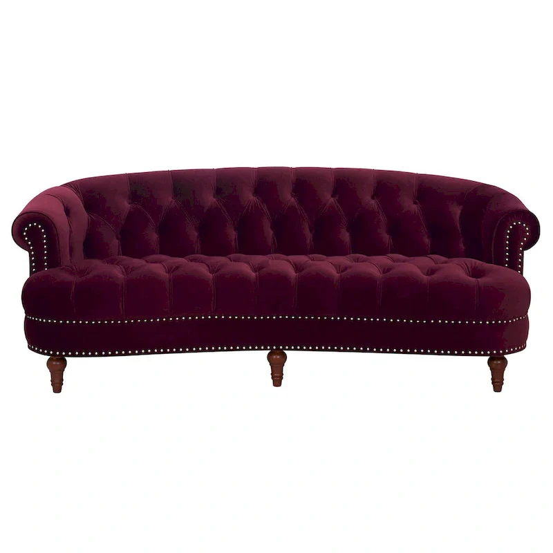 La Rosa 84 Mid-Century Modern Velvet Upholstered Chesterfield Tufted Sofa