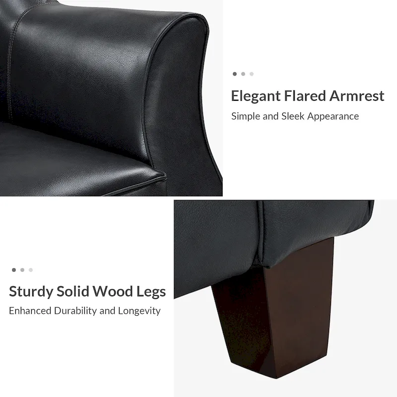 Sandra 81.5 Classic Genuine Leather Sofa With Solid Wood Legs By HULALA HOME