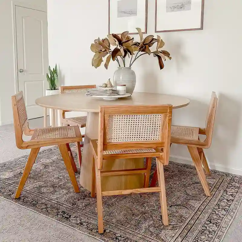 52 Solid Oak Round Pedestal Dining Table