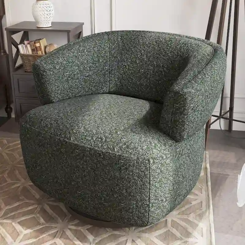 Fully Assembled Upholstered Swivel Barrel Chair