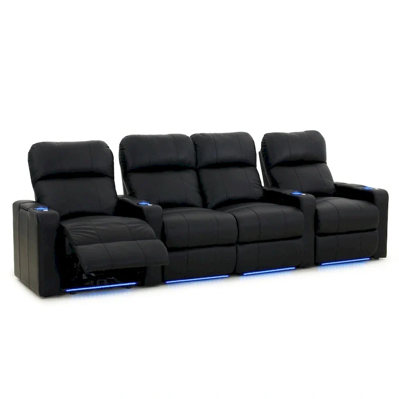 Octane Turbo XL700 Power Leather Home Theater Seating Set (Row of 4)