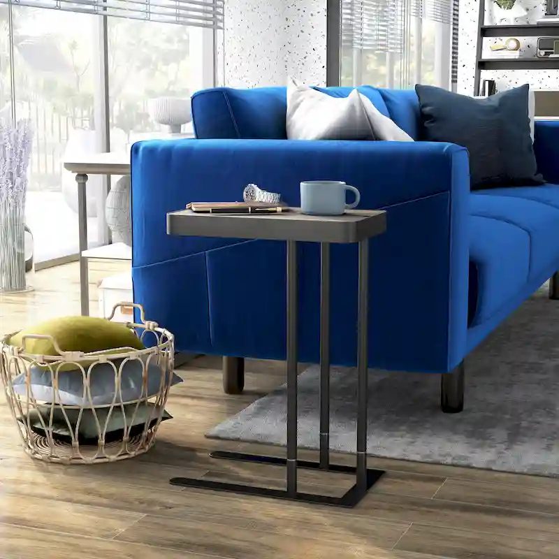 Schofield Industrial 20-inch Metal C-Shape Slide-open Top Side Table by Furniture of America