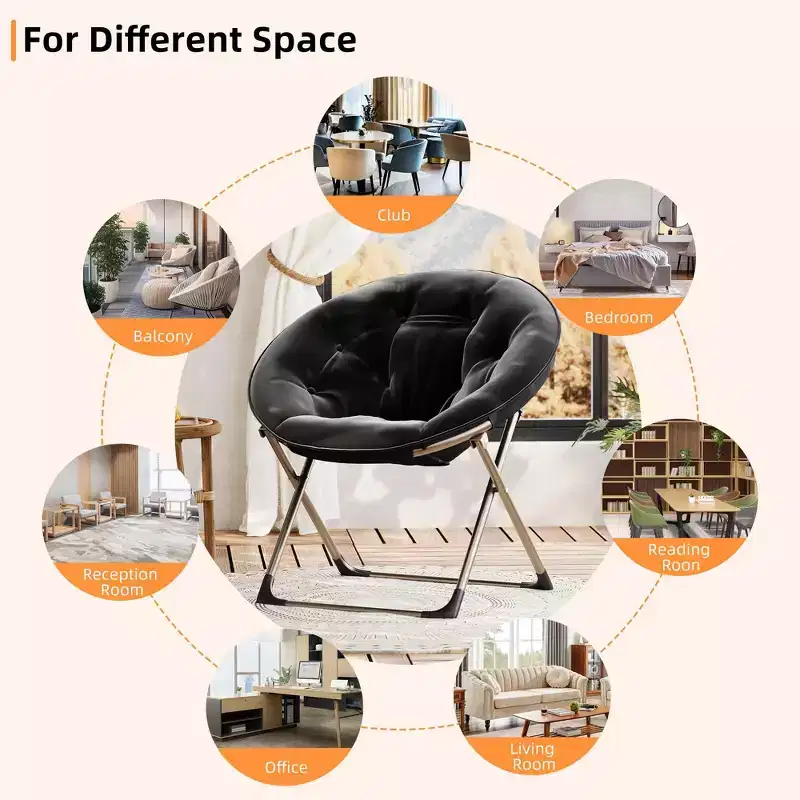 Faux Fur Saucer Chair, Folding Style, 1-Person