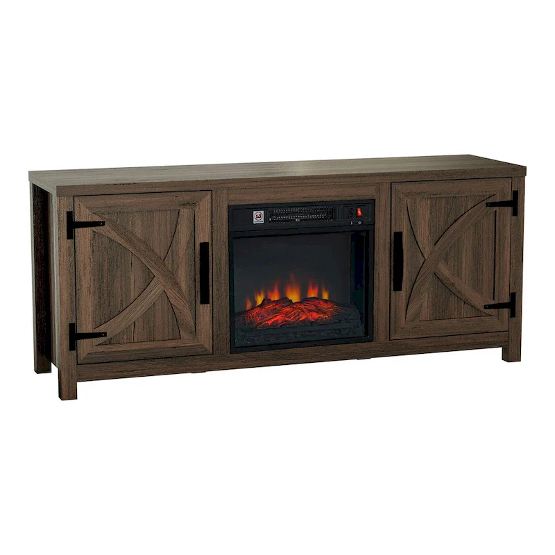 58-inch Farmhouse Electric Fireplace TV Stands Console Table with Electric Fireplace