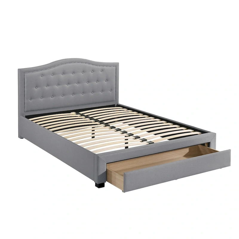 Fully Upholstered Eastern King Bed with 1 Underbed Drawer