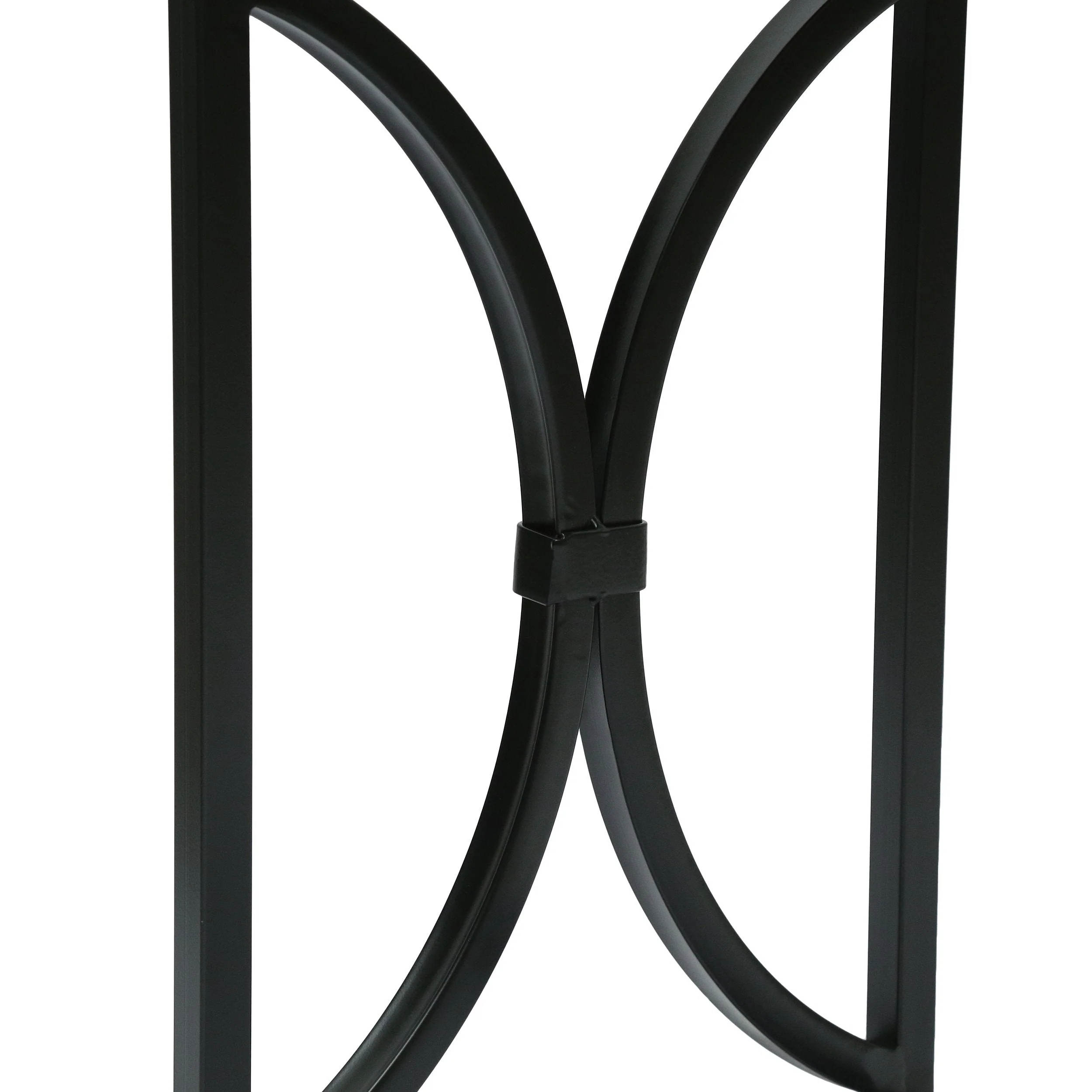 Boho Handcrafted Mango Wood C-Shaped Side Table, Natural and Black - NH552513