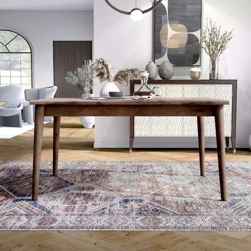 Sevo Midcentury Modern Brown 59-inch Dining Table