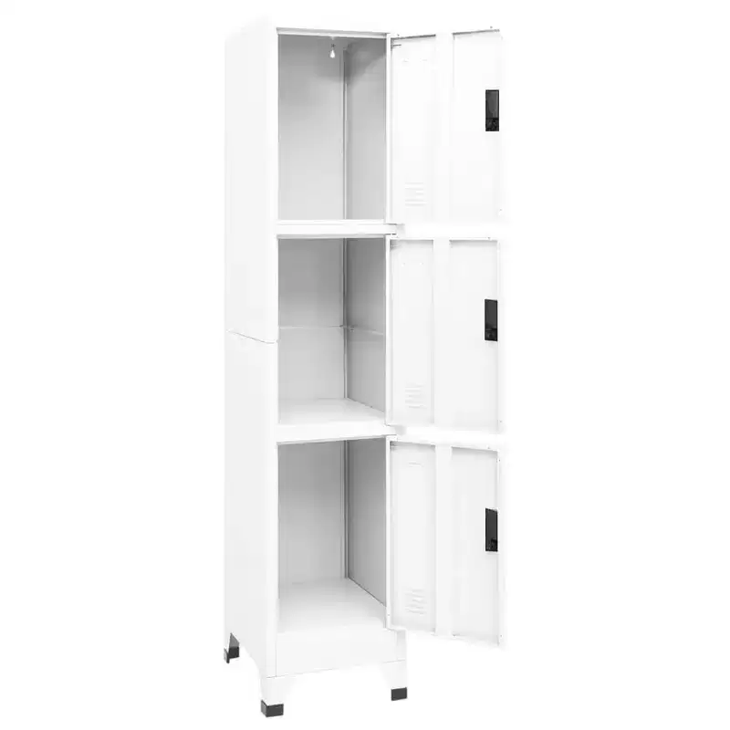 vidaXL Locker Cabinet White Steel 70.9 in height Locker Cabinet