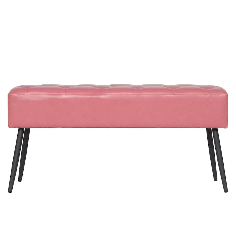 Maypex Faux Leather Upholstered Bench with Tufted Seat