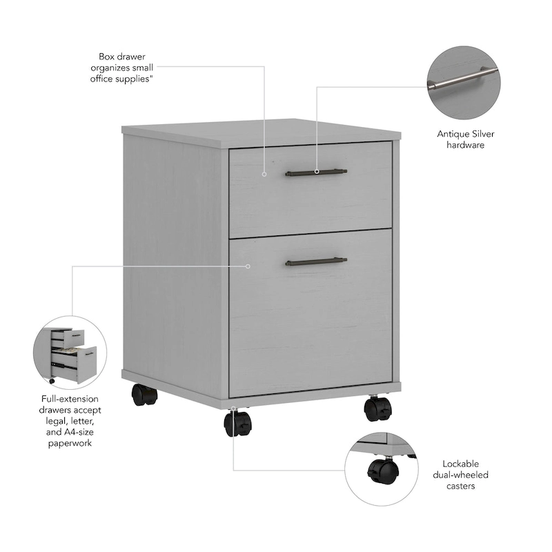 Key West 2 Drawer Mobile File Cabinet by Bush Furniture