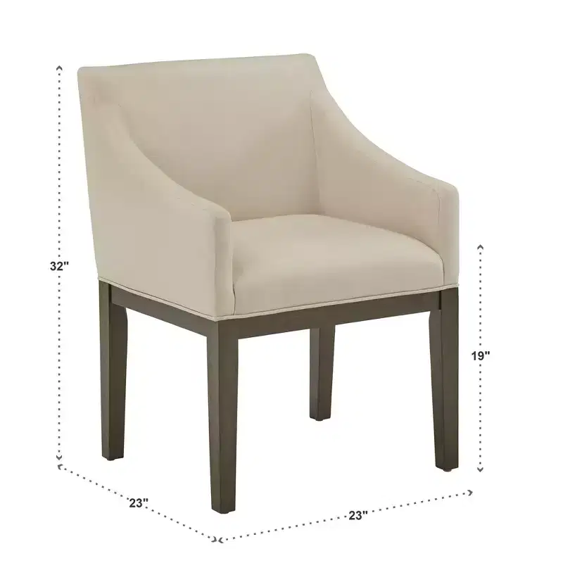 Weathered Grey & Beige Slope Arm Dining Chair, Set of 2