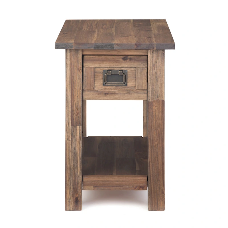 WYNDENHALL Garret SOLID ACACIA WOOD 14 inch Wide Rectangle Rustic Narrow Side Table - 14 W x 24 D x 20 H