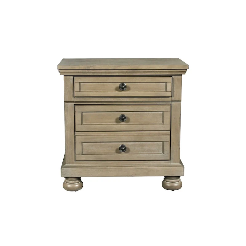 New Classic Furniture Salinger Pewter 5-Piece Bedroom Set with 2-Nightstand