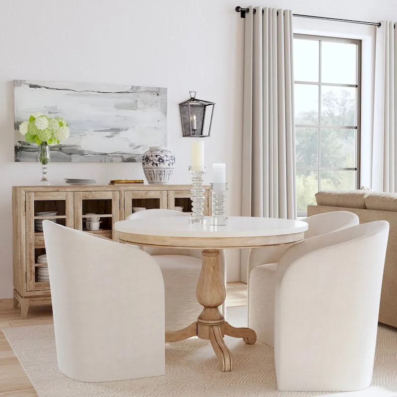 Danielle 44 Round Pedestal Marble Dining Table