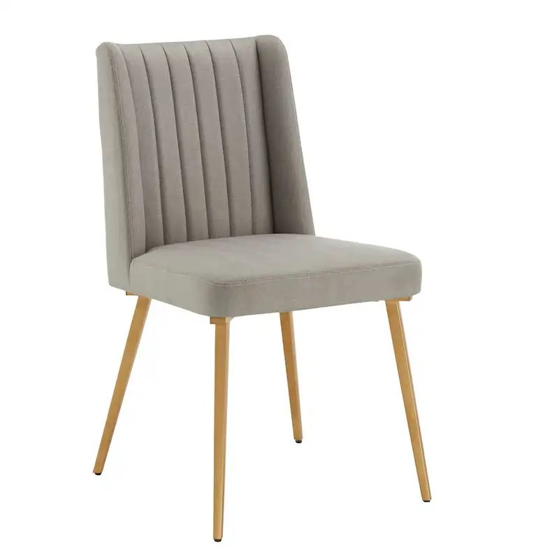 Gold Finish Fabric Dining Chair (Set of 2)