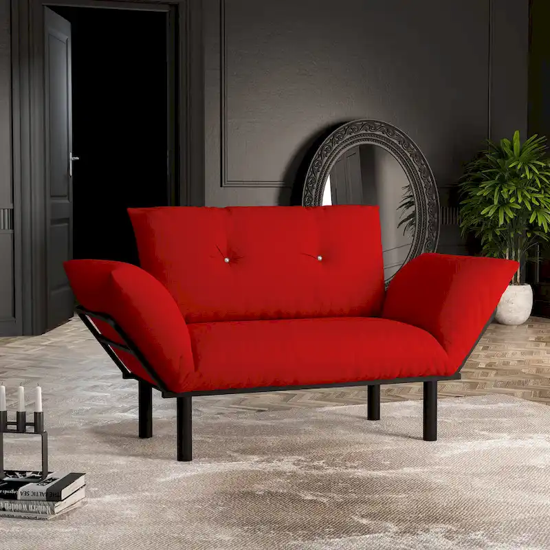 Haydar Extra-wide Modern Loveseat with Metal Legs