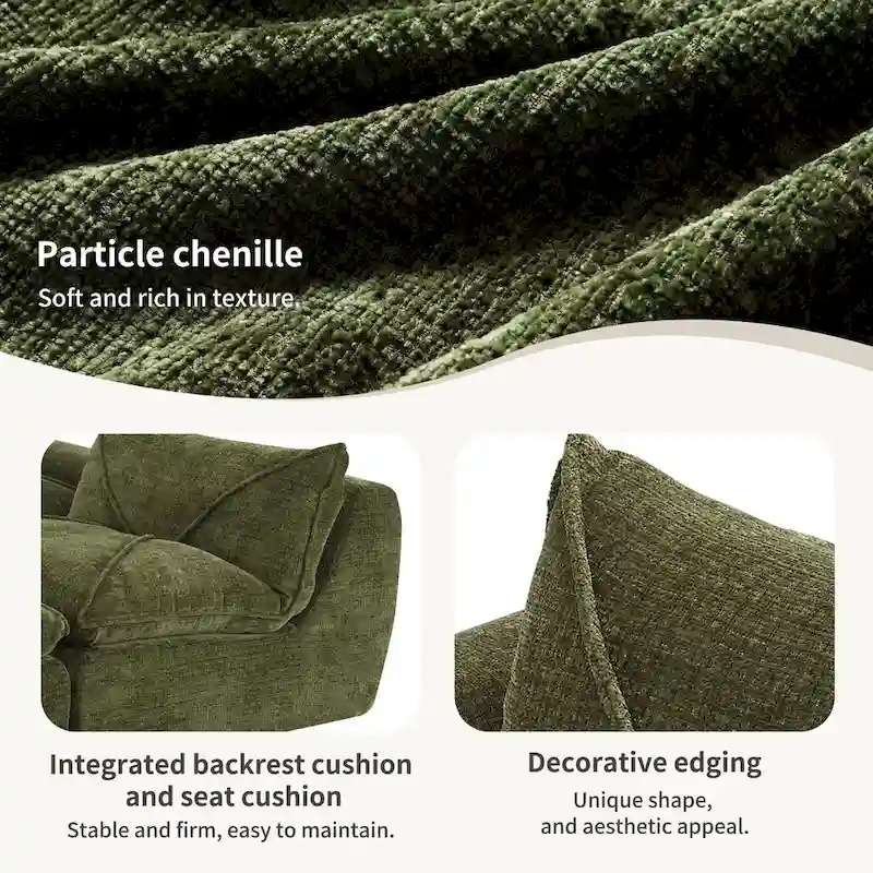 116  Fully Compressed Sofa with High Density Foam,Particle Chenille