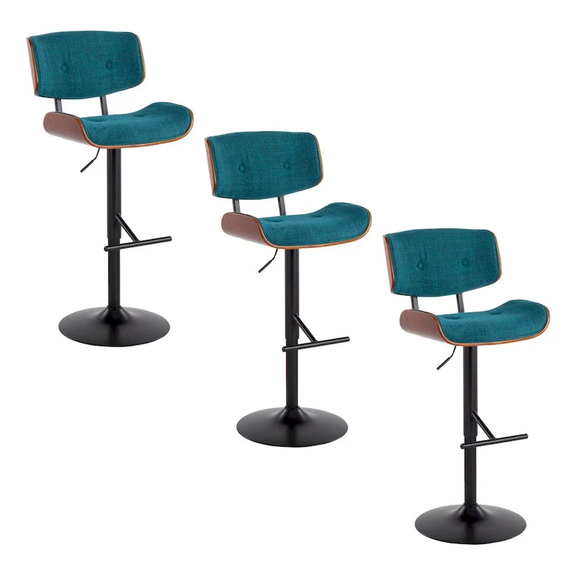 Carson Carrington Leksand Adjustable Bar Stool with Straight T Footrest (Set of 3)