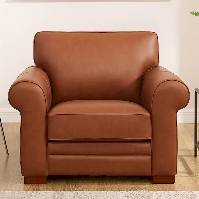 Hydeline Brookfield Top Grain Leather Sofa Set, Sofa, Loveseat and Chair