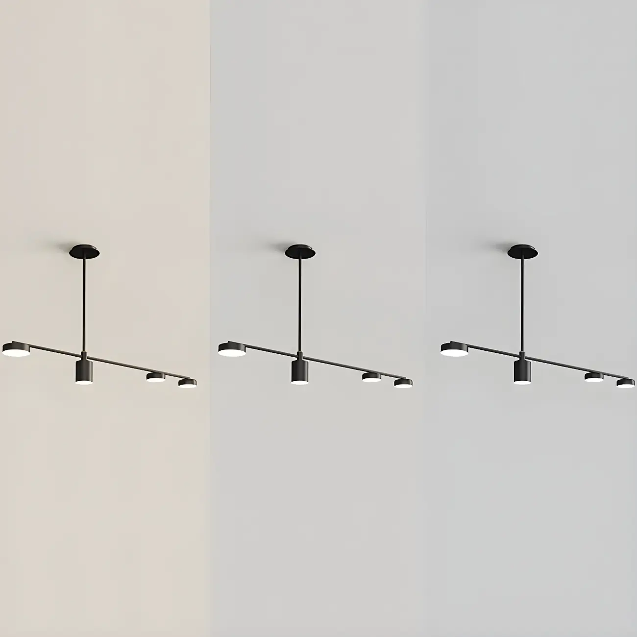 Modern Adjustable Black Linear Kitchen Island Light