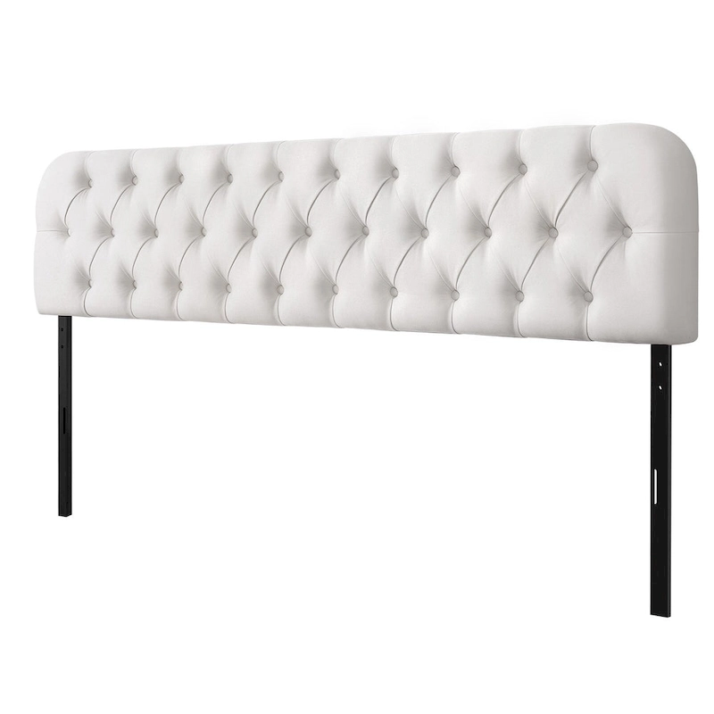 Button Tufted Upholstered Headboard Adjustable Height