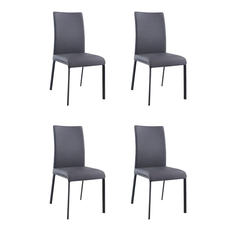 Somette Amanda Curved Back Dining Chair in Ash, Set of 4