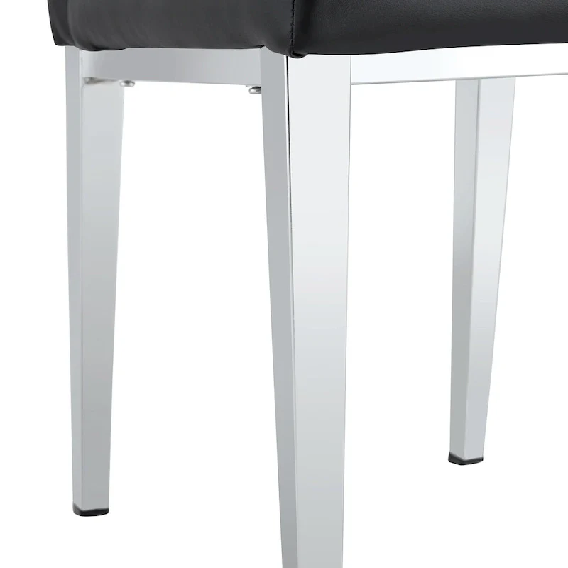 High Back Dining Chair Set of 4 Button Plaid Tufted Soft Cushion Side Chair Living Room Accent Chair Armless Chair