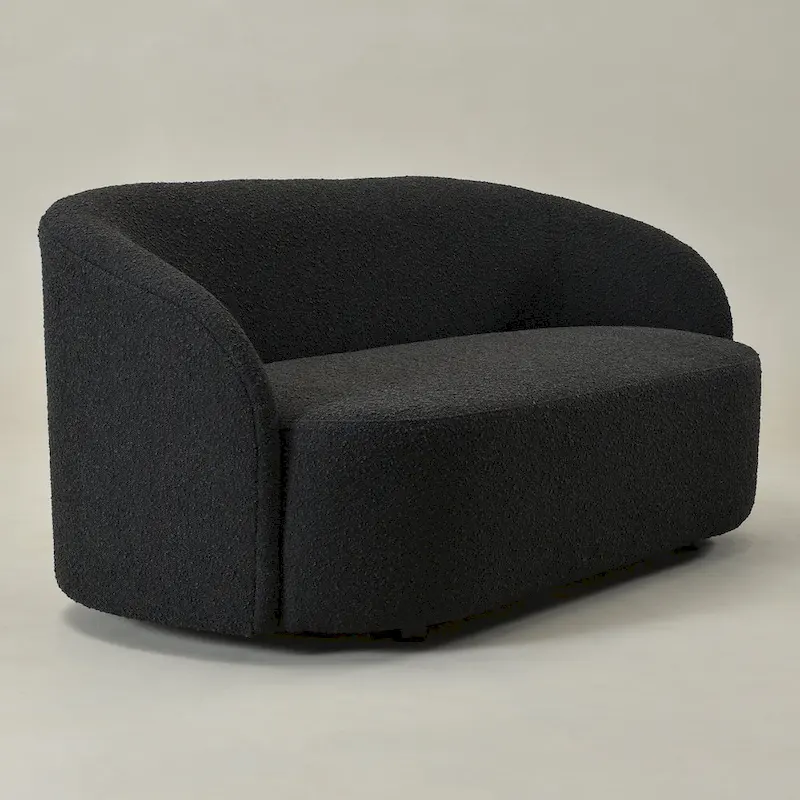 KINWELL Sherpa Upholstered Loveseat Boucle Sofa Couch, 68W