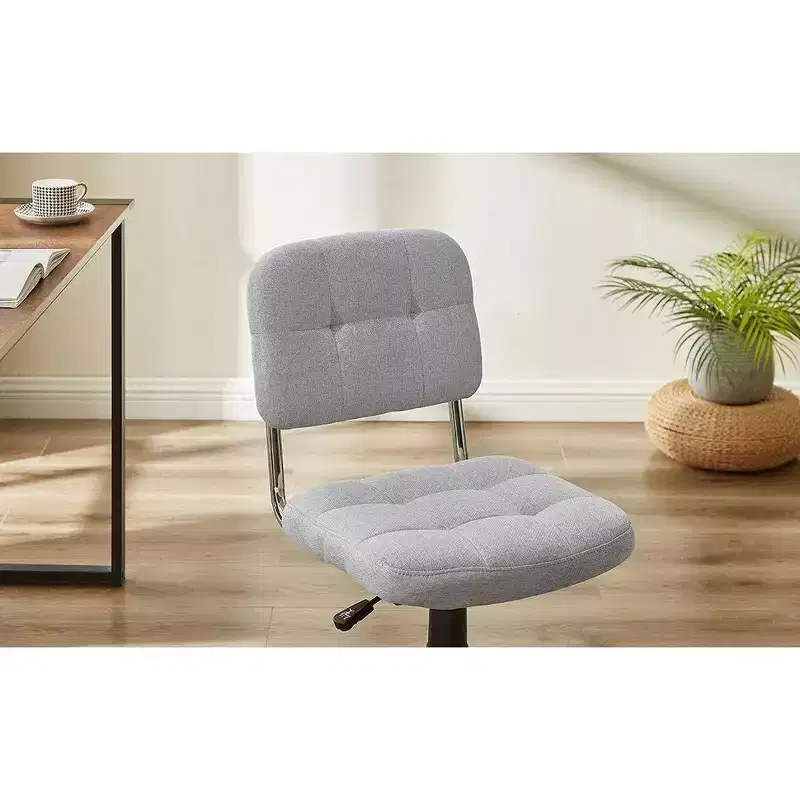 Gray / White Armless Swivel Office Chair, Height Adjustable, Seats 1