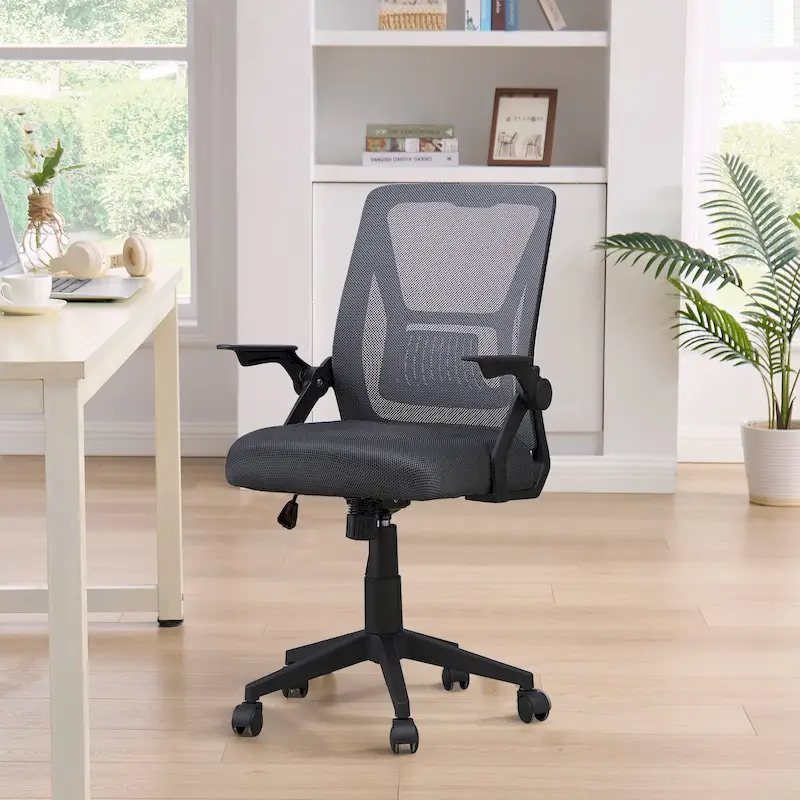 Office Chair Mid Back Swivel Lumbar Support Desk Chair, Computer Ergonomic Mesh Chair with Armrest