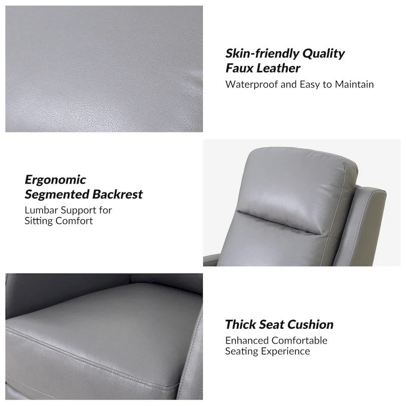 Esteban Modern Faux Leather Manual Rocking Swivel Recliner with Wingback Set of 2