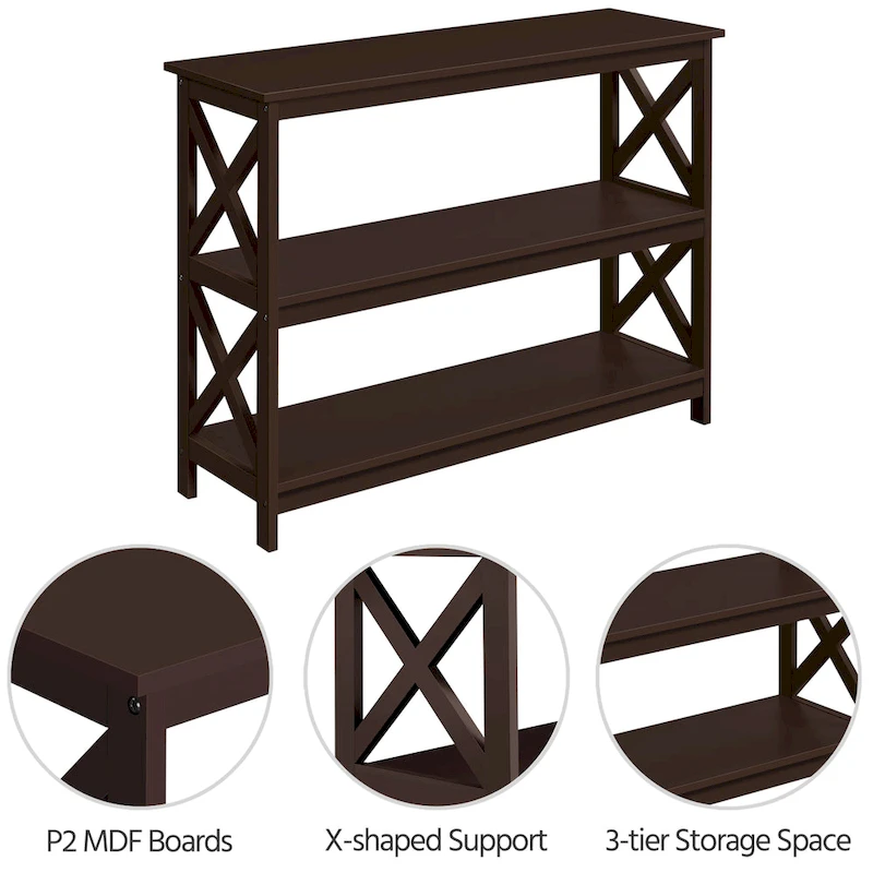 Yaheetech X-Design 3 Tiers Wooden Entryway Console Table