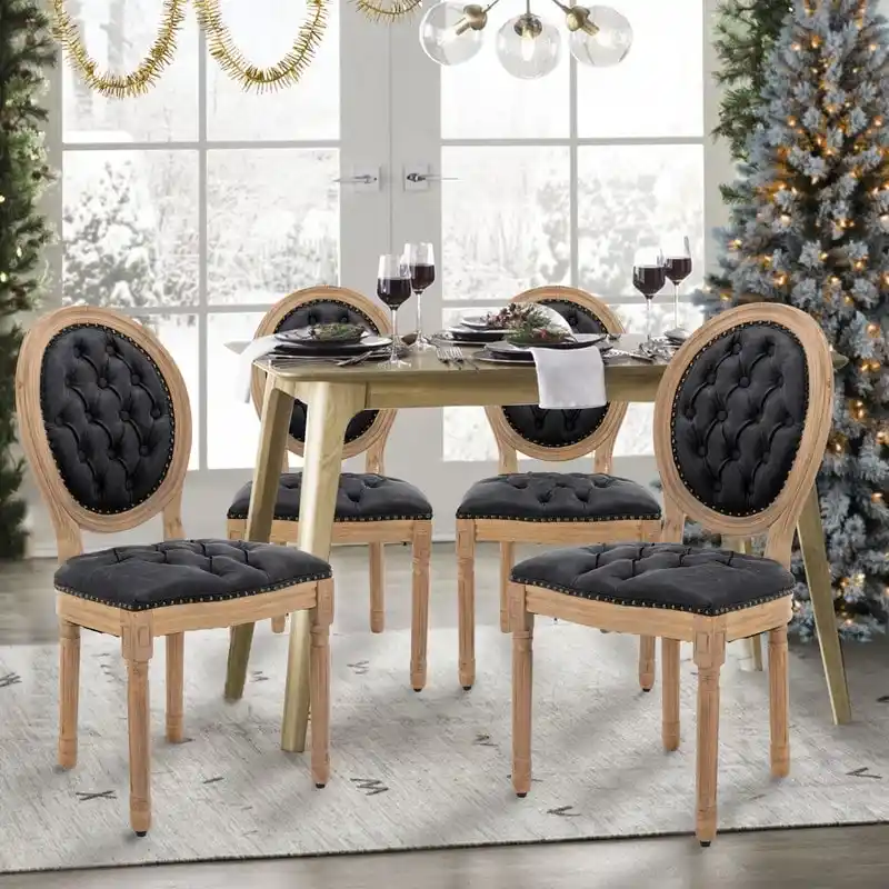 French Dining Chair with Nailhead Trim Set of 6