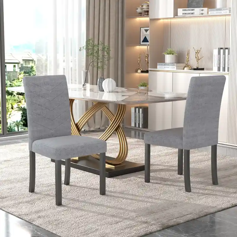 VECELO Upholstered Dining Chairs Set of 6 Parson Classic Upholstered Dining Chair,Modern 37 Parson Chairs